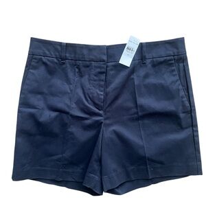 ANN TAYLOR Tailored Trouser Shorts Dark Navy Cotton Stretch Size 10 NWT